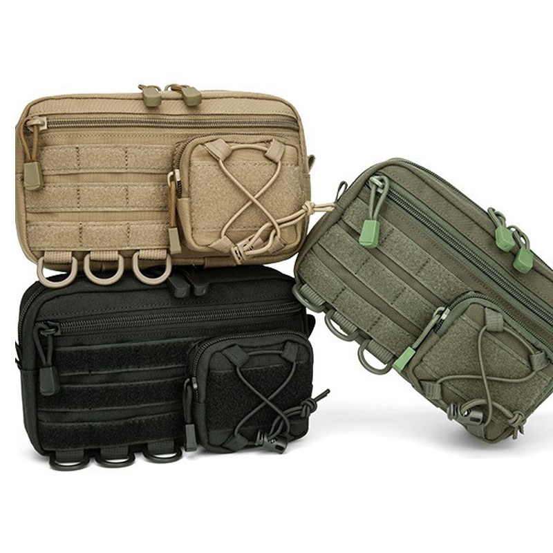 Edc Carry Fanny Pack - 戦術的なモール式水平アドミンポーチ、フロントドローストリングポケット付き、EMTモジュラーポーチ、EDCユーティリティオーガナイザーバッグ、アウトドアウエストバッグ