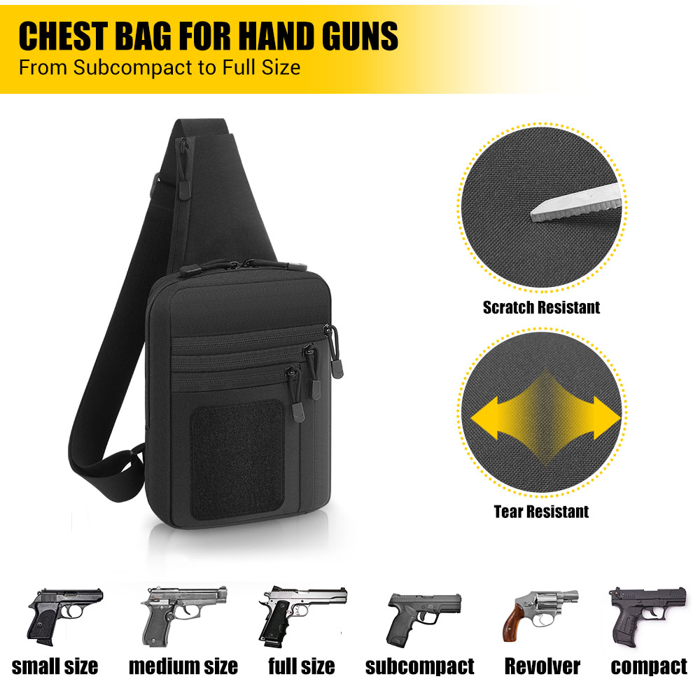 戦術的なピストルガンバッグ隠しキャリーガンホルスターハンドガ - Edc Concealed Carry Sling Bag のレビューと価格