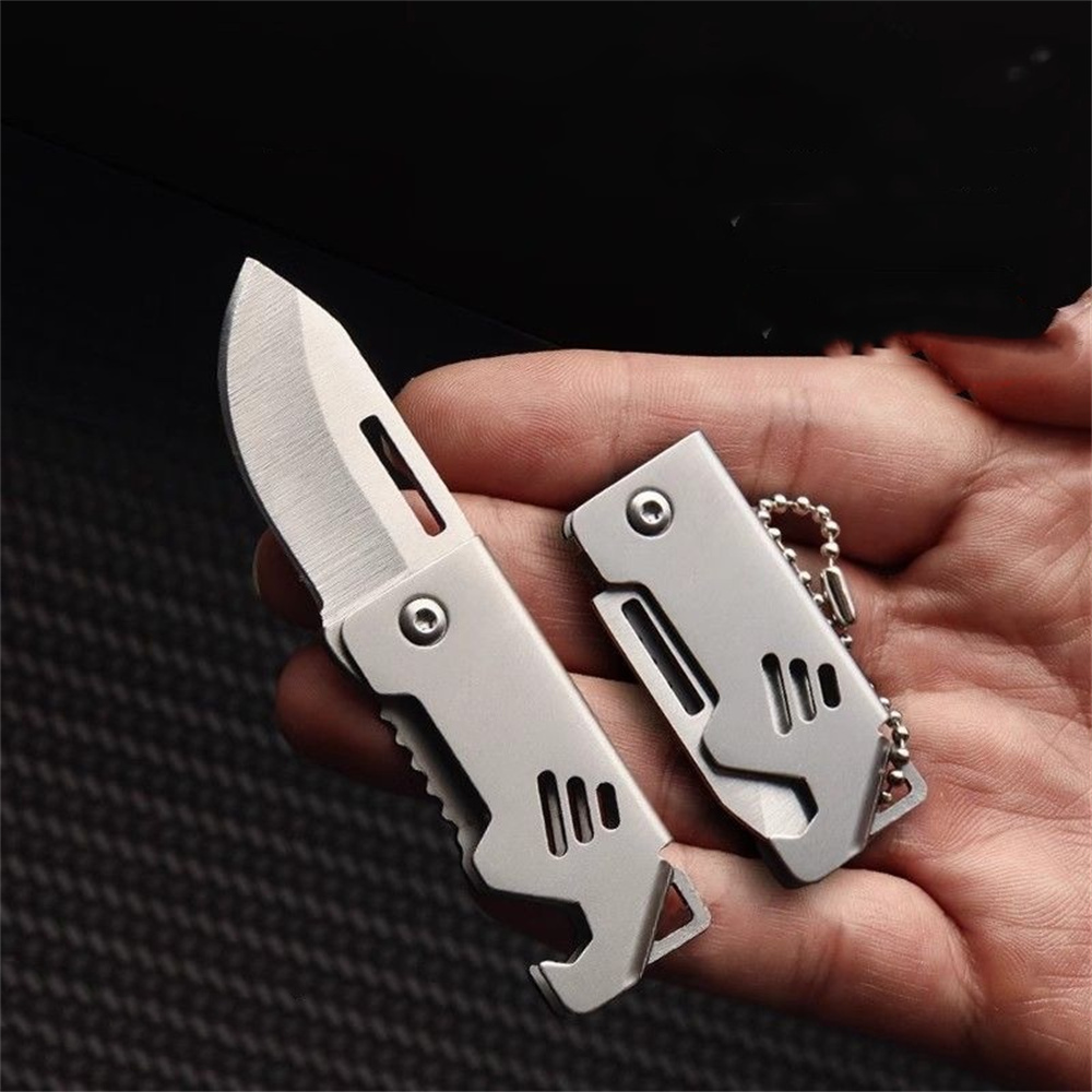 ポータブル折りたたみナイフキーホルダーステンレス鋼屋外キャン - Edc Everyday Carry Knives のレビューと価格