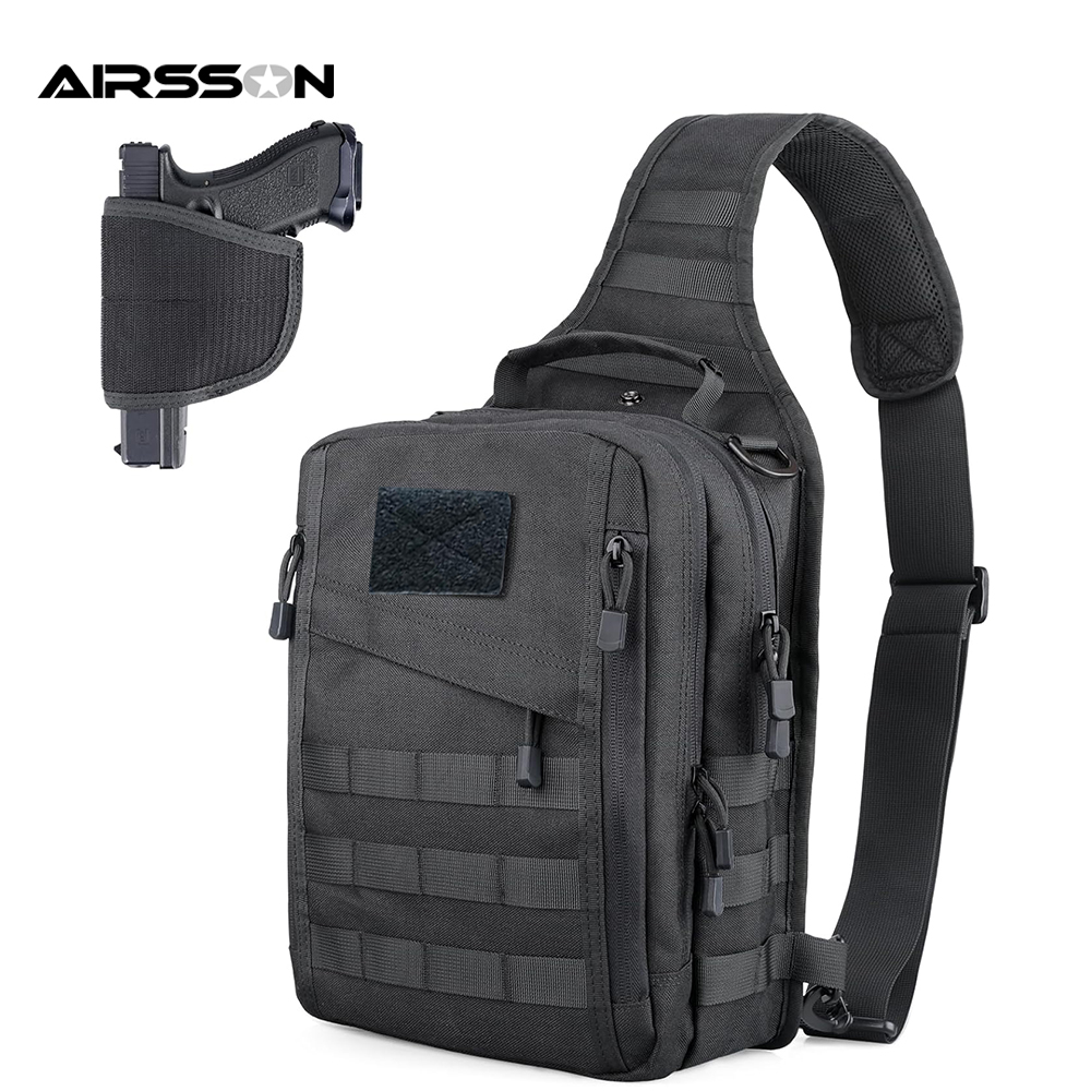 戦術的なバックパック,隠しキャリングガン,ホルスター,ピスト - Edc Concealed Carry Sling Bag のレビューと価格