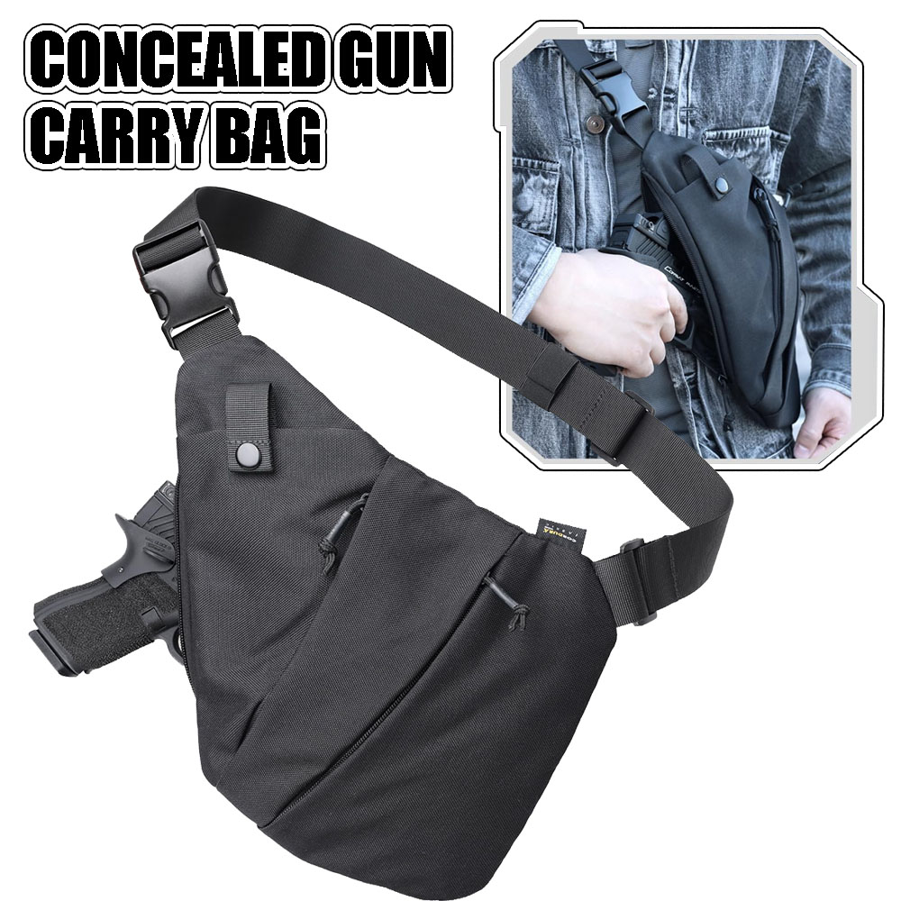 隠し戦術ピストルバッグ,メンズクロスボディバッグ,ピストルケ - Edc Concealed Carry Sling Bag のレビューと価格