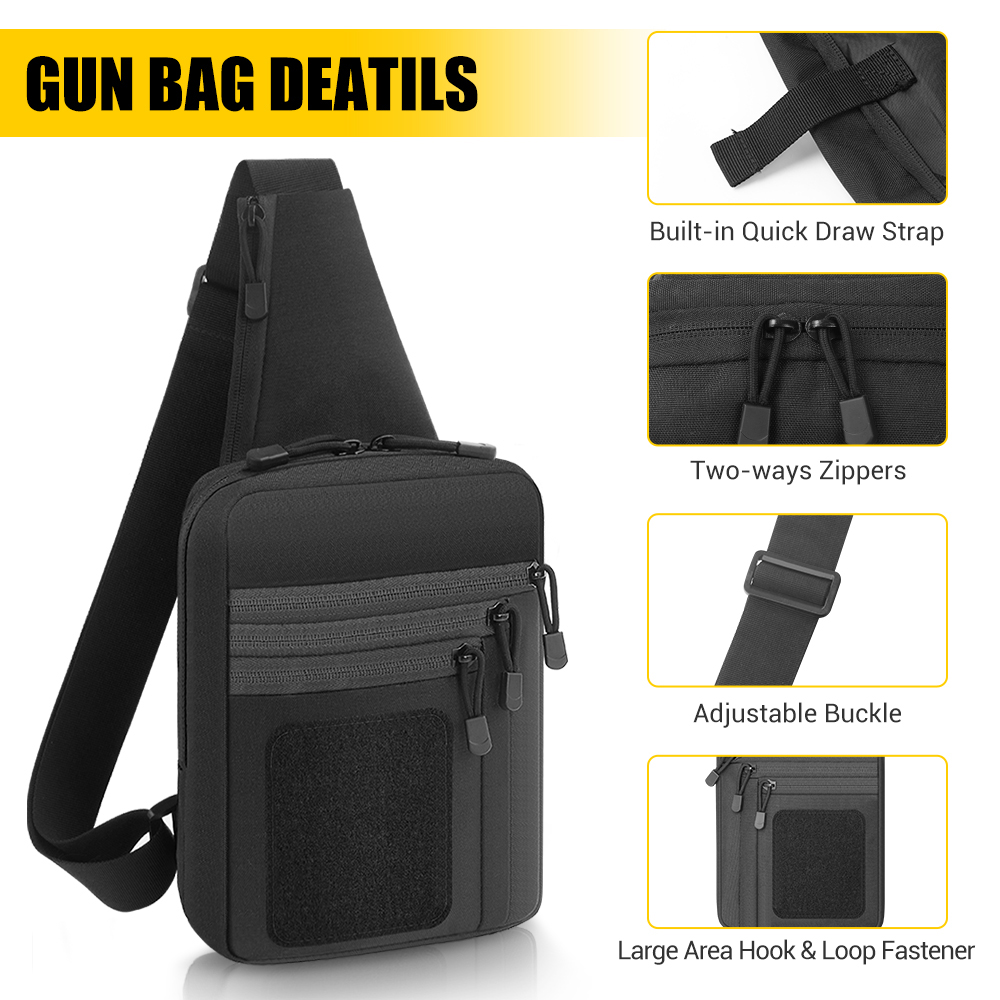 戦術ピストルガンバッグ 隠し持ちガンホルスター ハンドガン収 - Edc Concealed Carry Sling Bag のレビューと価格