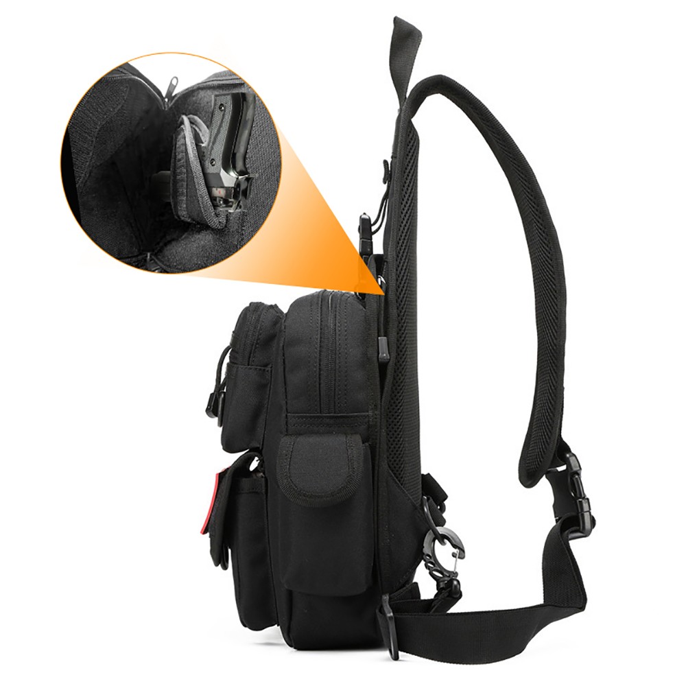戦術ピストルバッグ隠しキャリーガンバッグクロスボディスリング - Edc Concealed Carry Sling Bag のレビューと価格